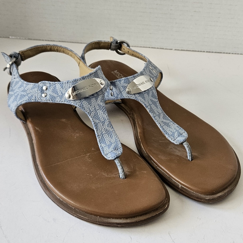 Michael Michael Kors Plate Sandal‎ Light Blue Size 7.5